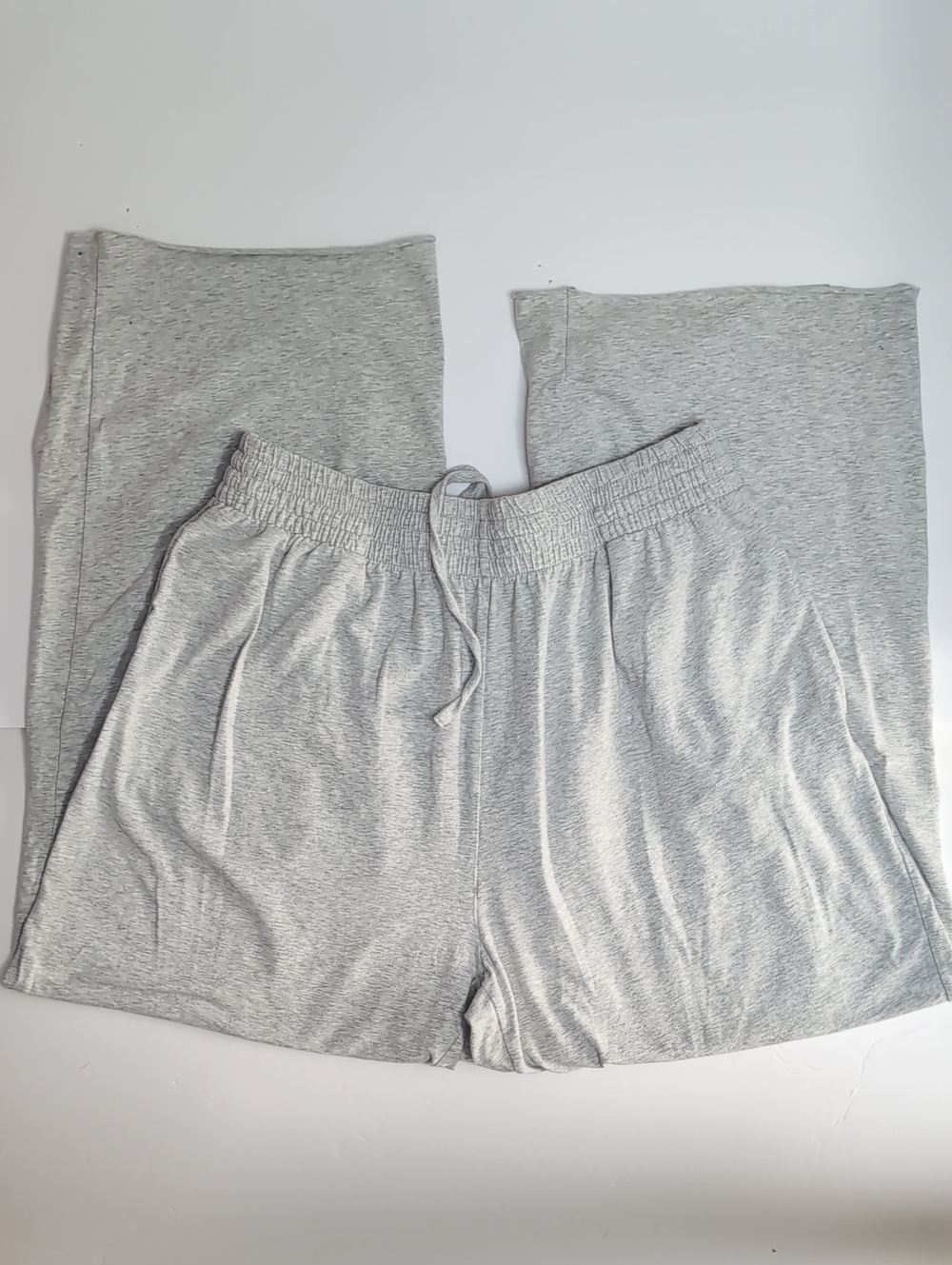 Skims Heathered Grey Wide Leg Cotton Lounge Pants